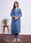 Blue Colour Rayon With Embroidery Work Kurti With Pant Dupatta Aaradhna 1167 Wholesale Online